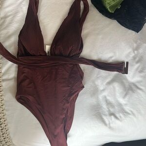 Zara burgun one piece bathing suit NWT!